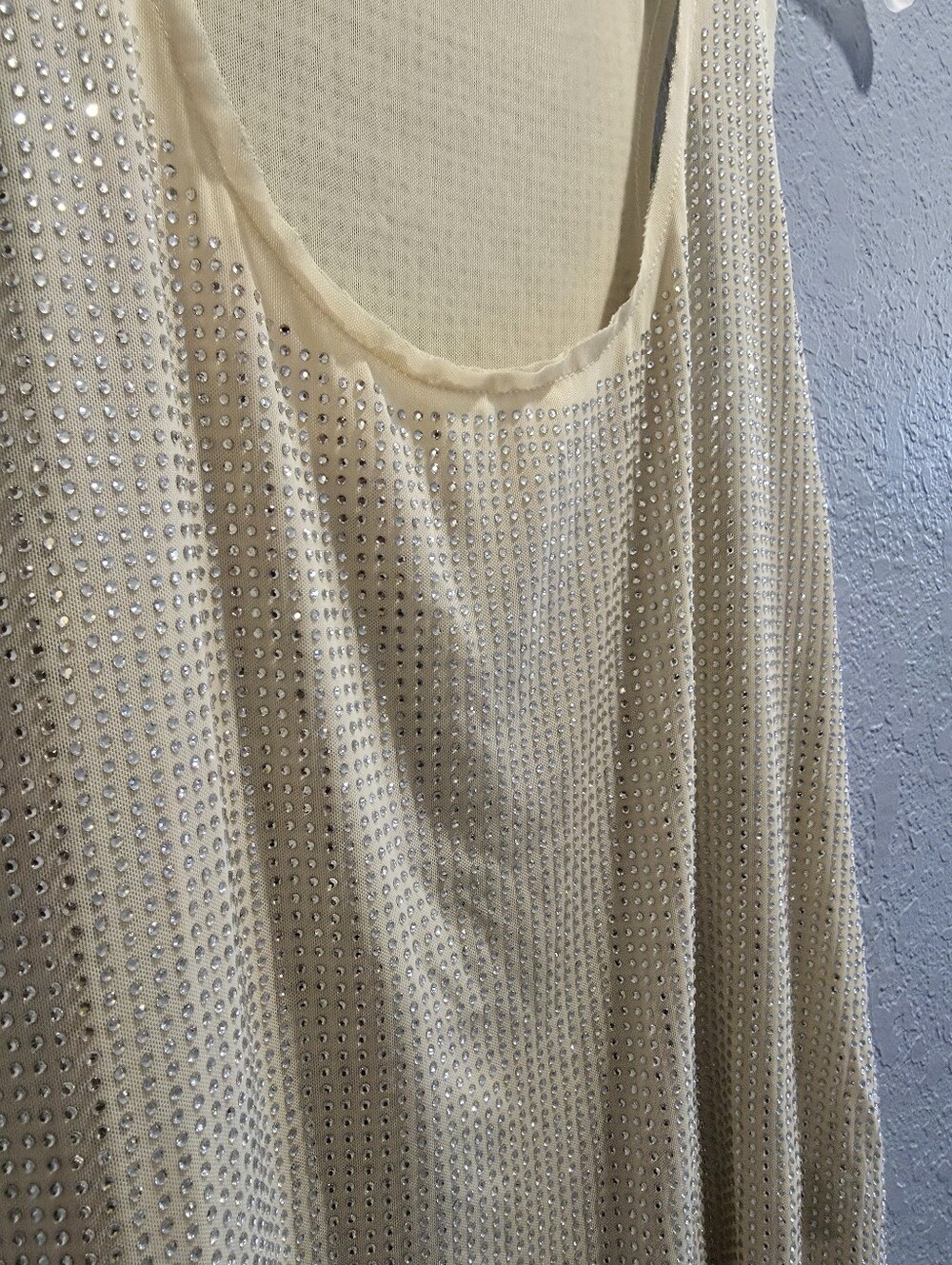 Embellished Cream Sleeveless Top